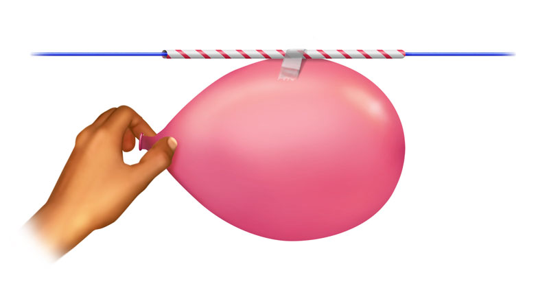 Experimento com balão de ar